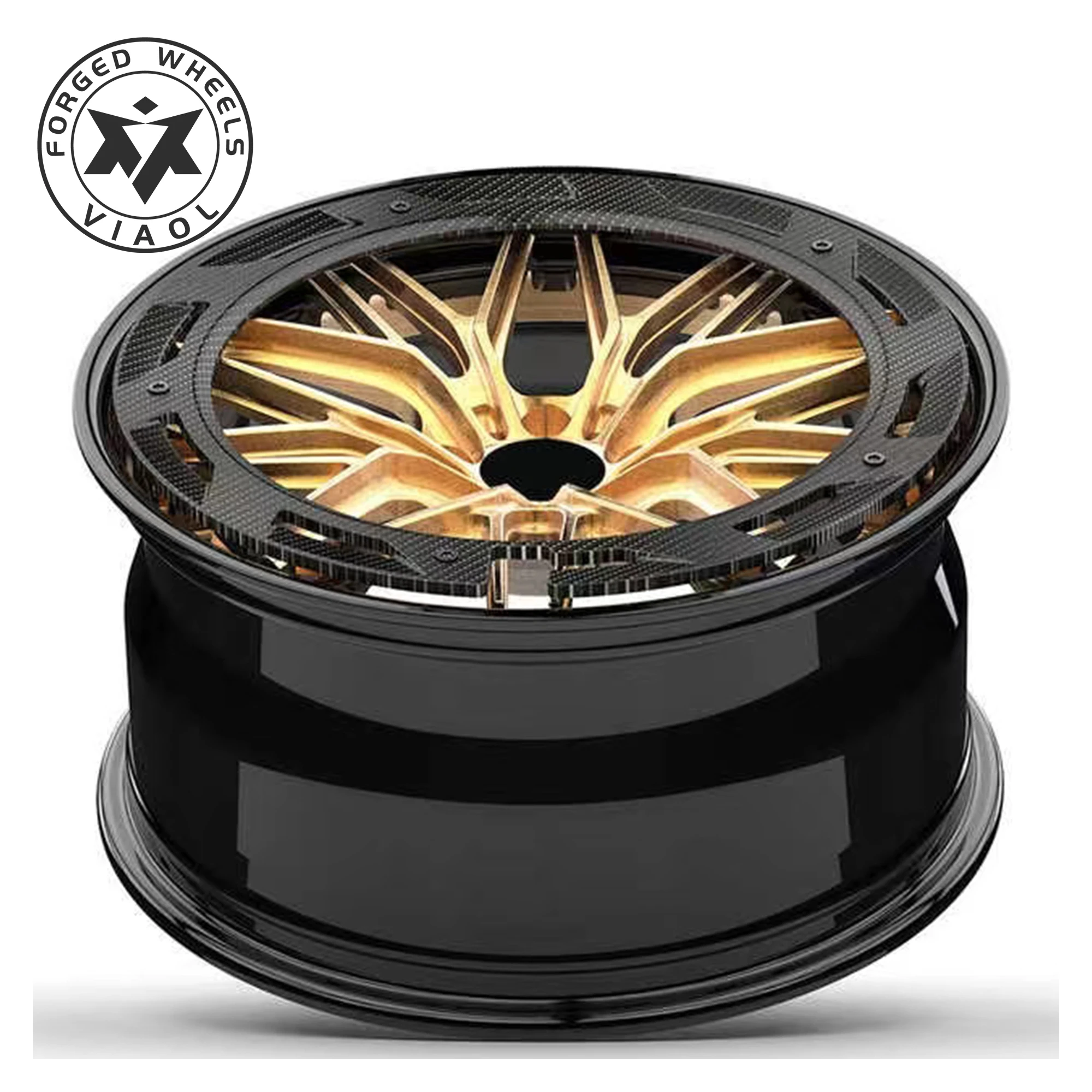 Viaol  Forged Aluminium Alloy Rims 2-Piece Deep Dish 16-24inch ET-50-50 Bright Black 18-28 Inch Rims for M2 M3 E545