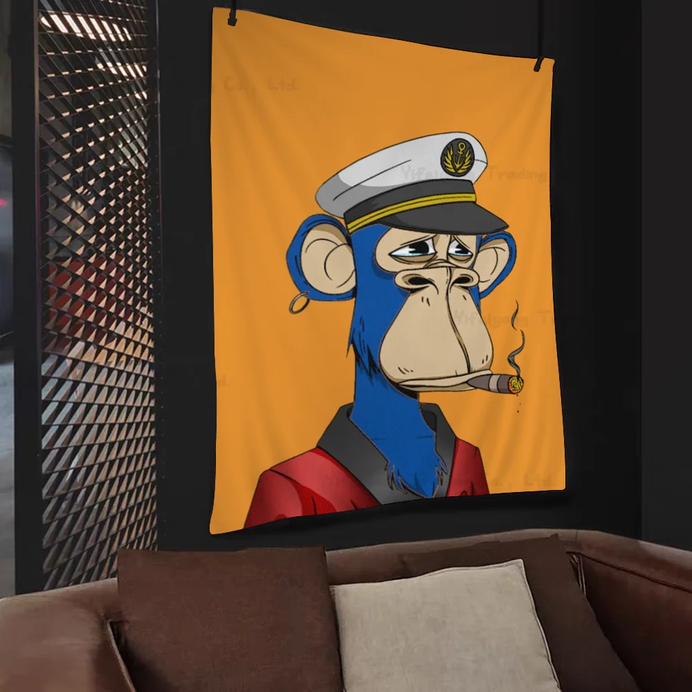 Bored Ape Yacht Club DIY Wall Tapestry Hippie Flower Wall Carpets Dorm Decor Wall Art Decor