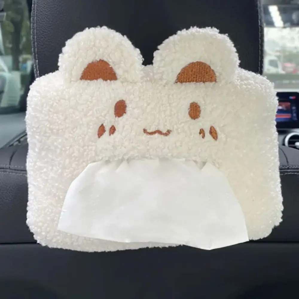 

Car-styling Bear Rabbit Car Tissue Box Short Plush Hanging Tissue Storage Bag Cute Cartoon Napkin Tissue Holder Automobile
