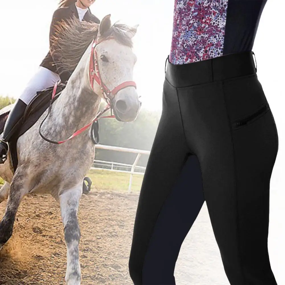 Trendy Splicing Color Exercise Equestrian Pants Long Pencil Pants Horse Riding Camping Climbing Pants Female Clothing