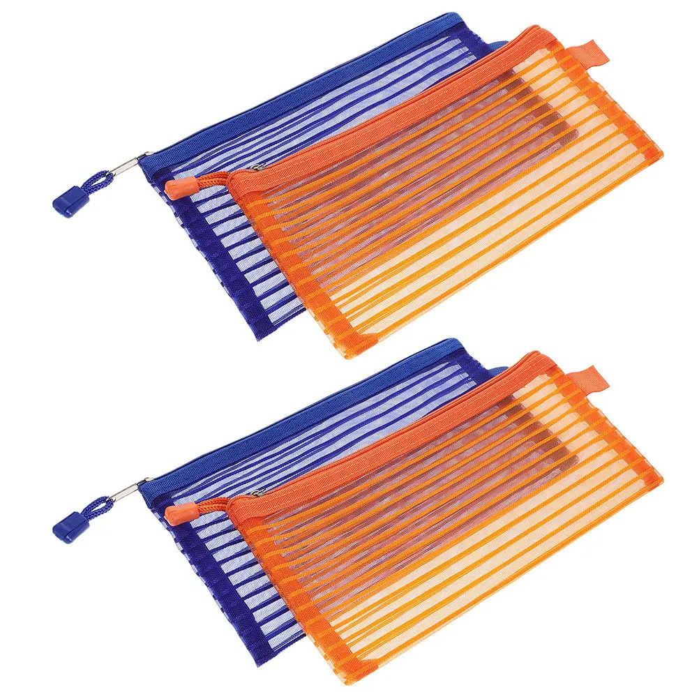 

Набор из 4 алюминиевых сумок на молнии из полиэстера с прозрачным окном для документов, канцелярских принадлежностей, косметики, для путешествий и домашнего хранения