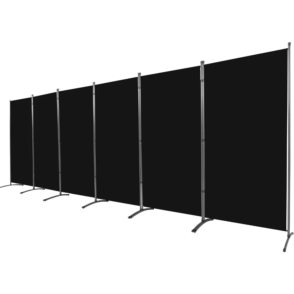 Room Divider, 6 Panel Office Partition, Movable Fabric Folding Privacy Screens, Office Wall Divider Screen for Classroom