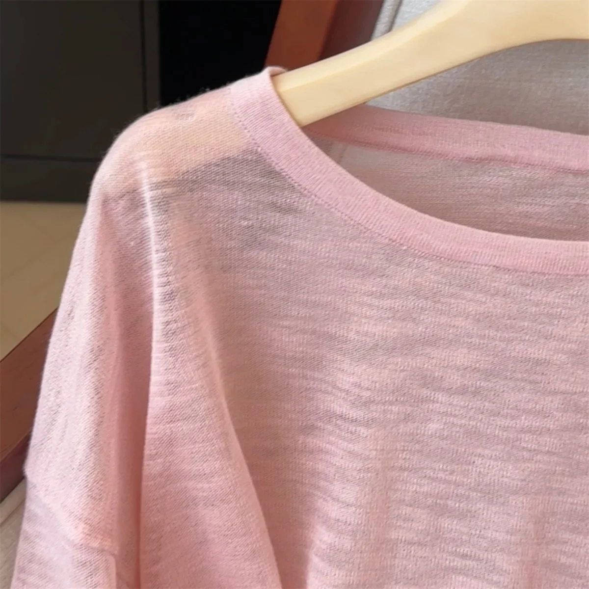 Damen Sexy Transparentes Crop-Top mit Kordelzug und Langen Ärmeln, Sonnenschutz-Überwurf, Trendige Casual Bluse in Petite-Größen – Detail 6