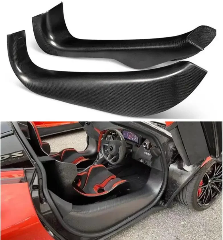 

Carbon Fiber Side Door Sill Welcome CF Pedals Plate Guards For McLaren 720s