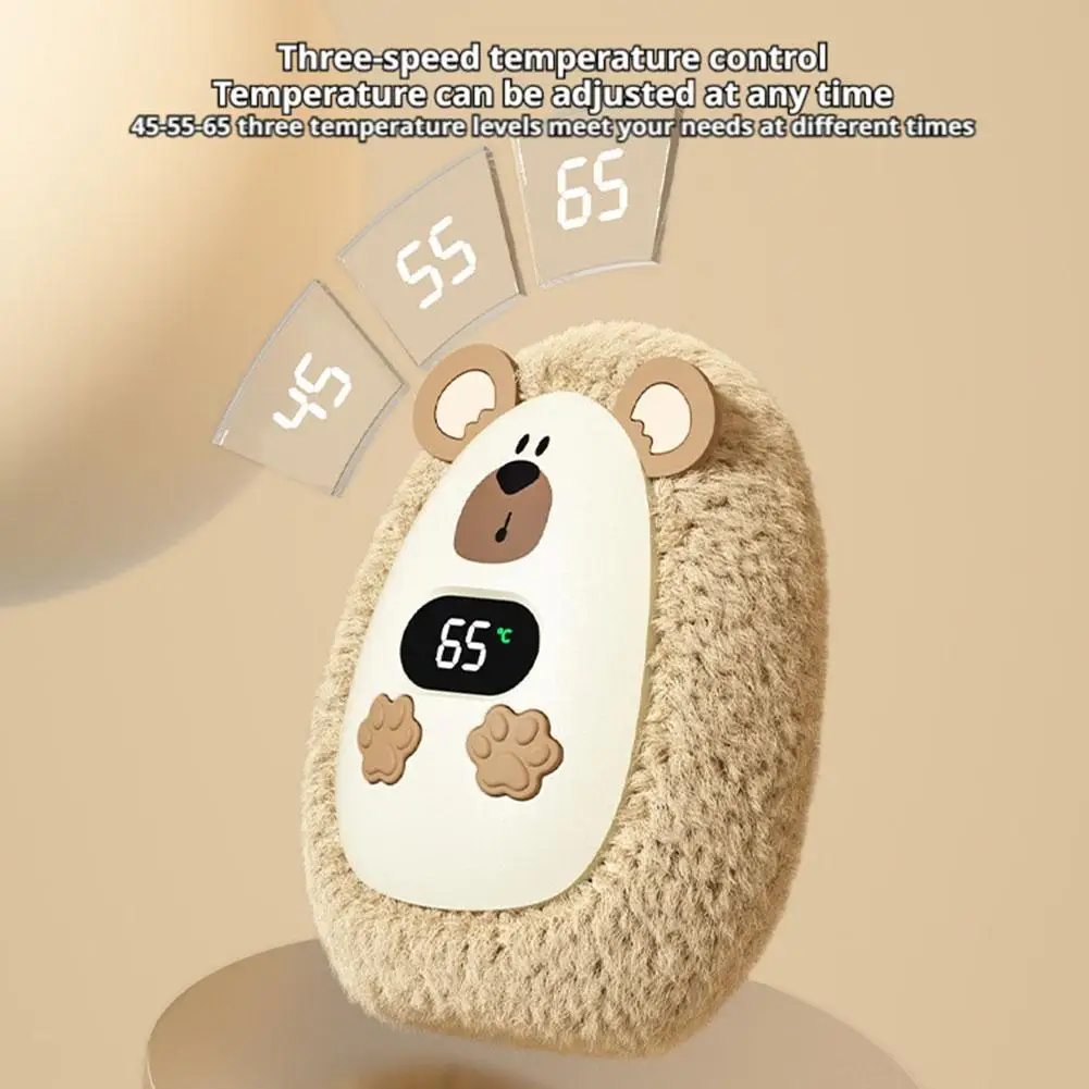 لطيف الحيوان أفخم جهاز تدفئة محمول 1200mAh شاشة ديجيتال درجة الحرارة قابل للتعديل المحمولة المدمجة الشتاء الكهربائية جيب جهاز تدفئة محمول