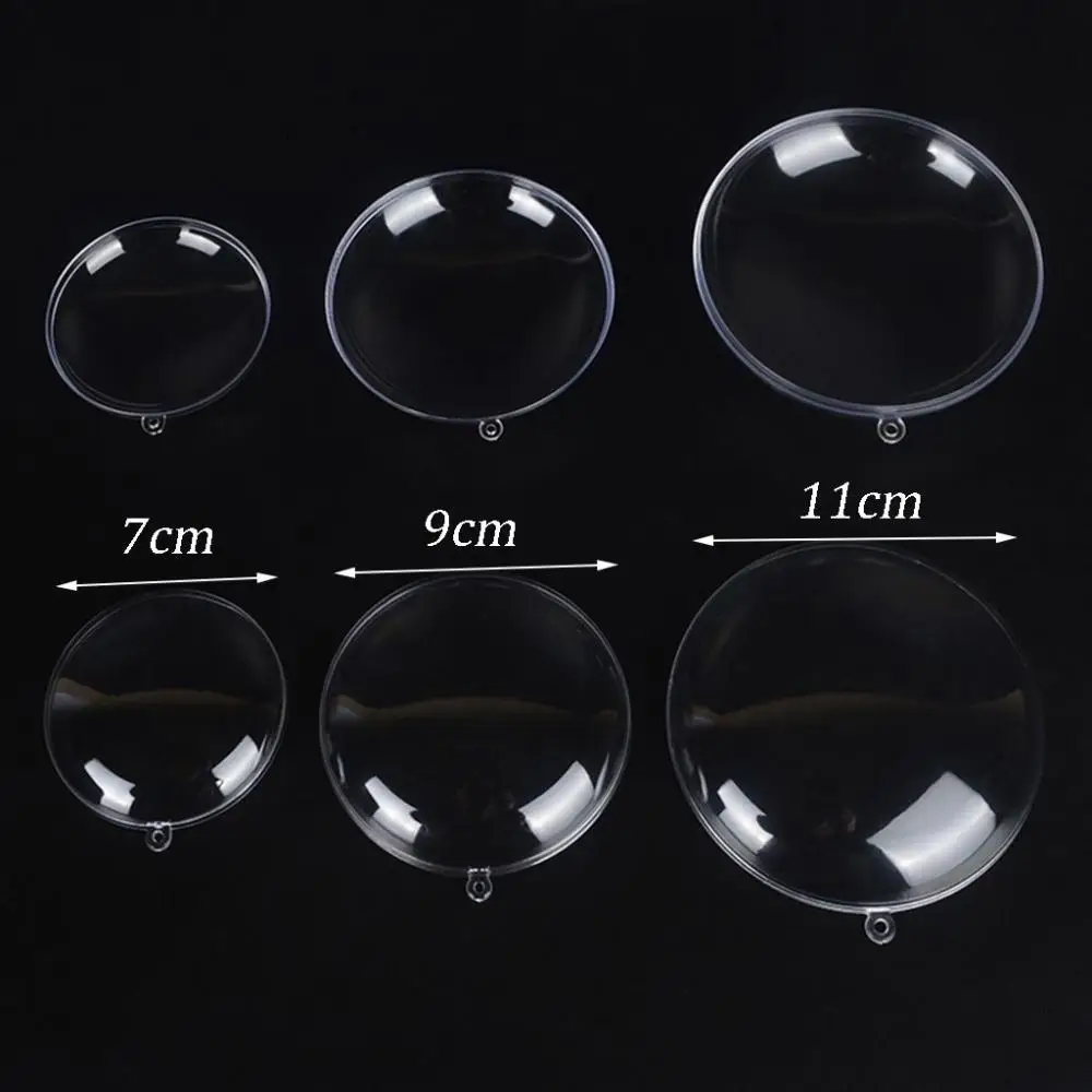 Gifts Box Candy Packing Dry Flower Ball 7/9/11 cm Clear Flat Ball Christmas Ornaments Home Decor Christmas Disc Balls