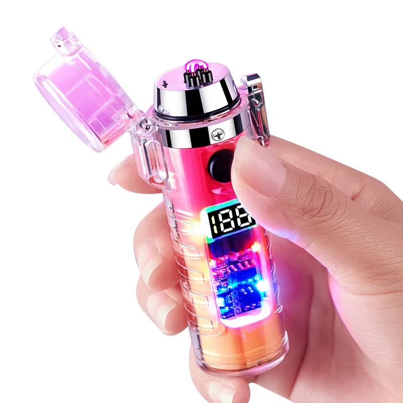 

2024 Outdoor Camping Rope Waterproof Electric Dual Arc Type-C USB Lighter Multifunctional Flashlight Survival Ignition Tool