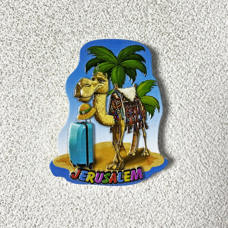 Jerusalem tourist souvenir double door celebrity creative decoration 3d three-dimensional camel magnet refrigerator sticker