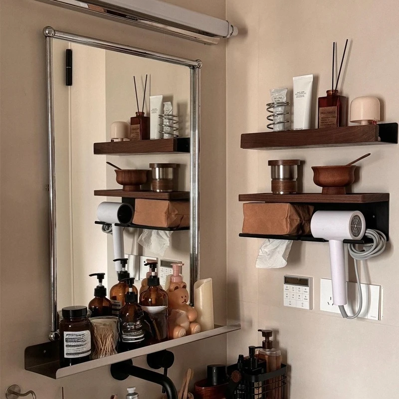 Nordic Simple Bathroom Mirror Wall-mounted Toilet Wall-Mounted Toilet Mirror Stainless Steel Makeup on The Wall