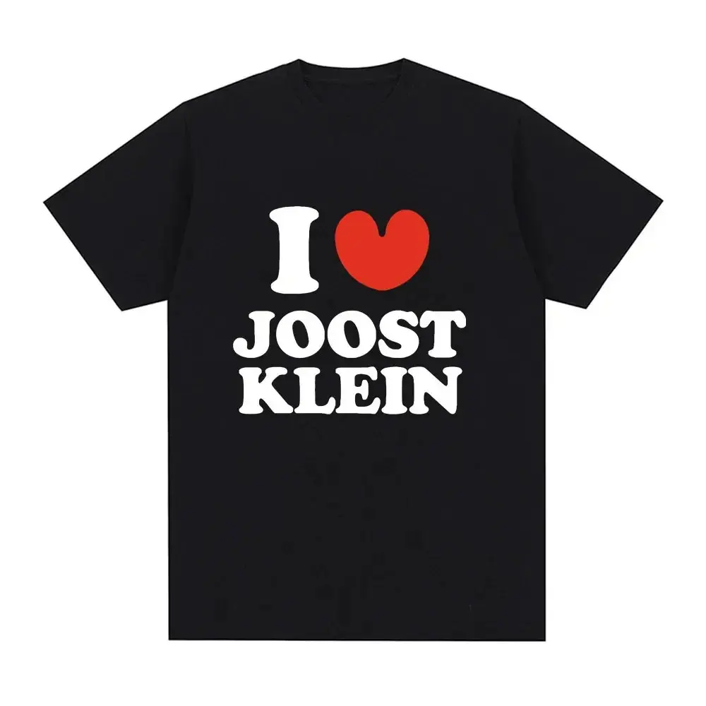 Футболка I Love Joost Klein для мужчин и женщин, модная винтажная футболка из 100% хлопка с круглым вырезом, свободные футболки с короткими рукавами, уличная одежда
