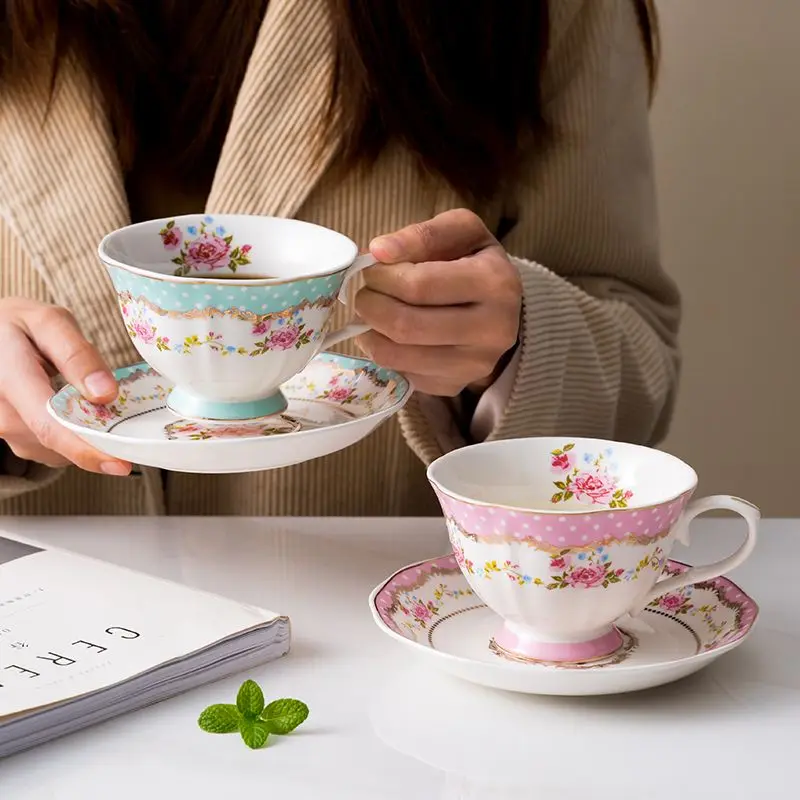 British foreign trade export ceramic coffee  household breakfast afternoon tea set flower tea  good-looking cup set view 3