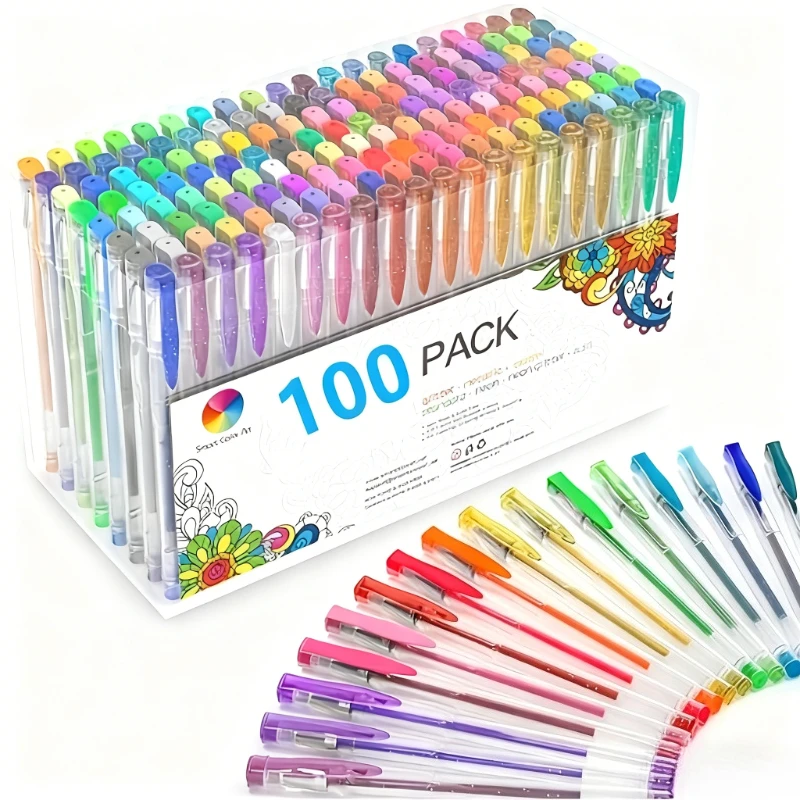 

100pcs Fluorescent Gel Pen Set, Pink Neon Diary Pens,Aesthetic Notes, School Supplies&Gifts,Cute Pens,Kids School Supplies, Pen