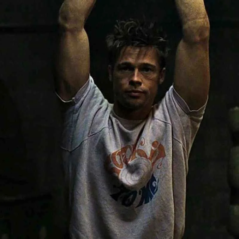 Loose Short Sleeve T-Shirt Fight Club Movie Brad Pitt Unisex Cotton Breathable Casual Summer Top for Men And Women