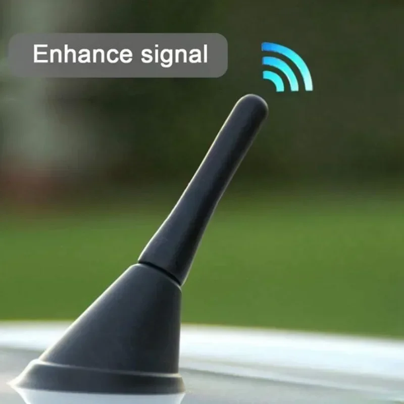 Starke Funkdachhalterung FM AM DAB Schwarz 6,5 cm Länge Auto Universal mit Schrauben Autoantenne Mini Short Fahrzeugzubehör