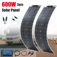 600W 300W Flexible Solar Panel 18V Monocrystalline Solar Cell Outdoor Power Charger For Rooftop Camping RVs Cars Boats Tents