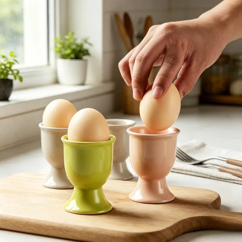 Ceramic Egg Stand Holders for Soft Boiled Eggs in Kitchen for Soft Boiled Eggs Restaurant for Breakfast and Party Dinning
