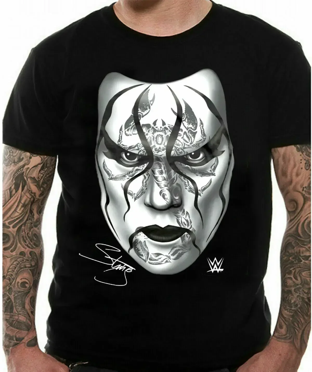 AEW Sting Face camiseta negra Sting Wrestling Unisex camiseta negra