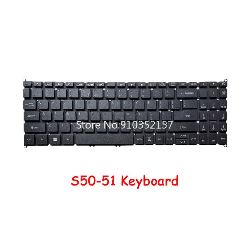 

Laptop Keyboard For ACER For Aspire S50-51 United States US Black Without Frame New