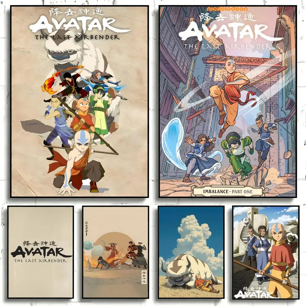 Cartoon Avatar The Last Airbender Poster Self-adhesive Art Waterproof Paper Sticker Coffee House Bar Room Wall Decor