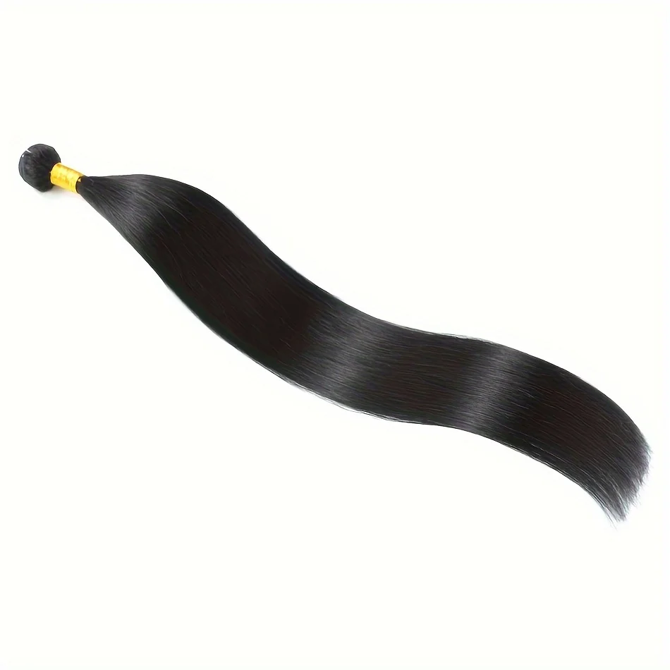 1PC Brazilian Hair Extensions Silky Straight Bundles for Women Natural Black Color Human Hair  Straight Hair 100g