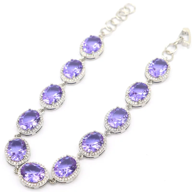 Buy 8 Get 1 Free 13x11mm 17g Color Changing Zultanite Color Alexandrite Topaz White CZ Women Silver Bracelet 7.0-9.0inch