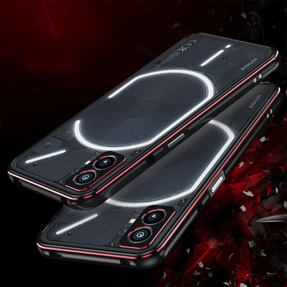 Luxury For Nothing Phone 1 Case 2 One Aluminum Metal Bumper Frame Slim Cover Skin Protective Phone Funda +Carmera Lens Protector — zdjęcie produktu 6