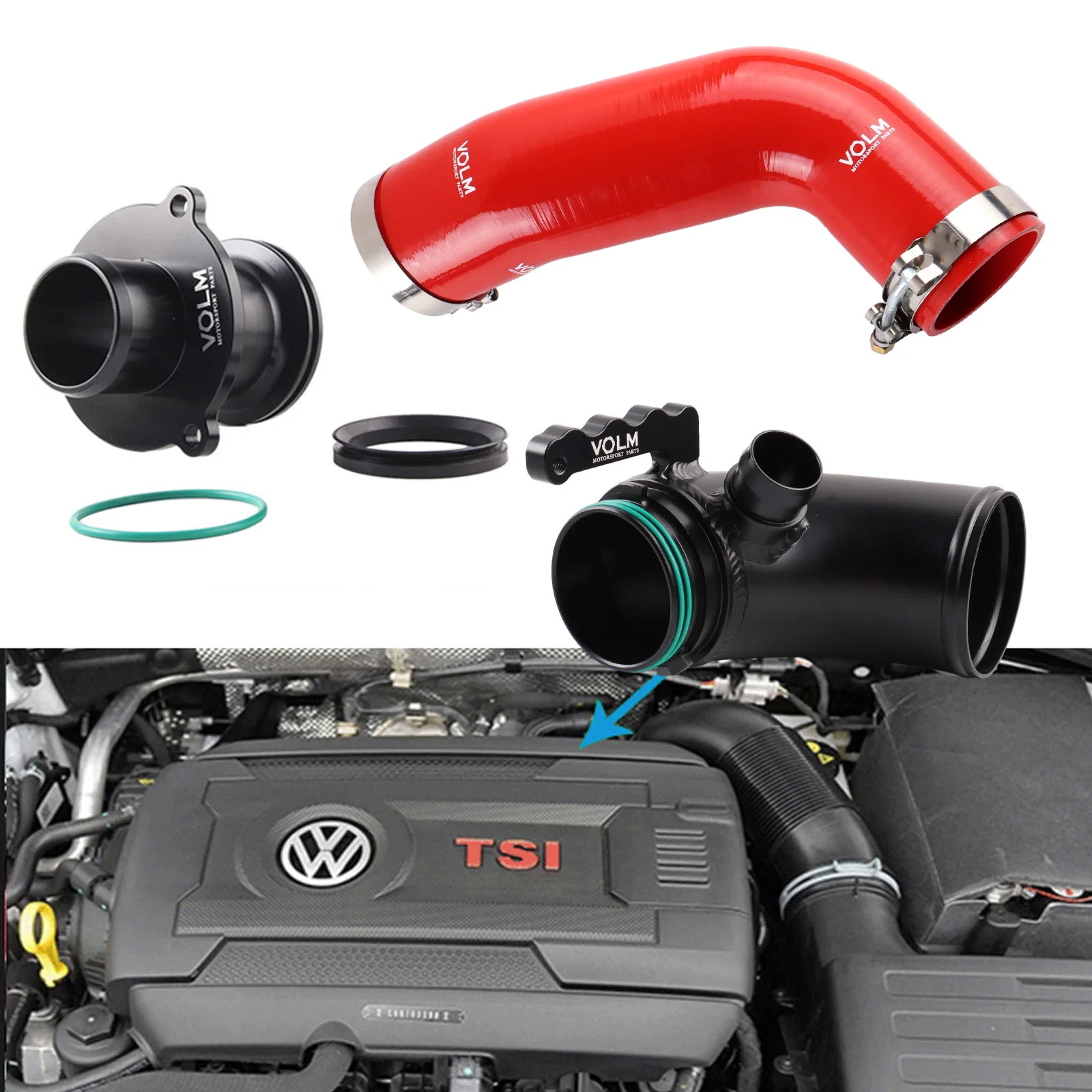 

VOLM Logo 1 SET Turbo inlet upgrade pipes tubes turbocharger Intake Hose For SEAT Leon MK3 1.8T 2.0T