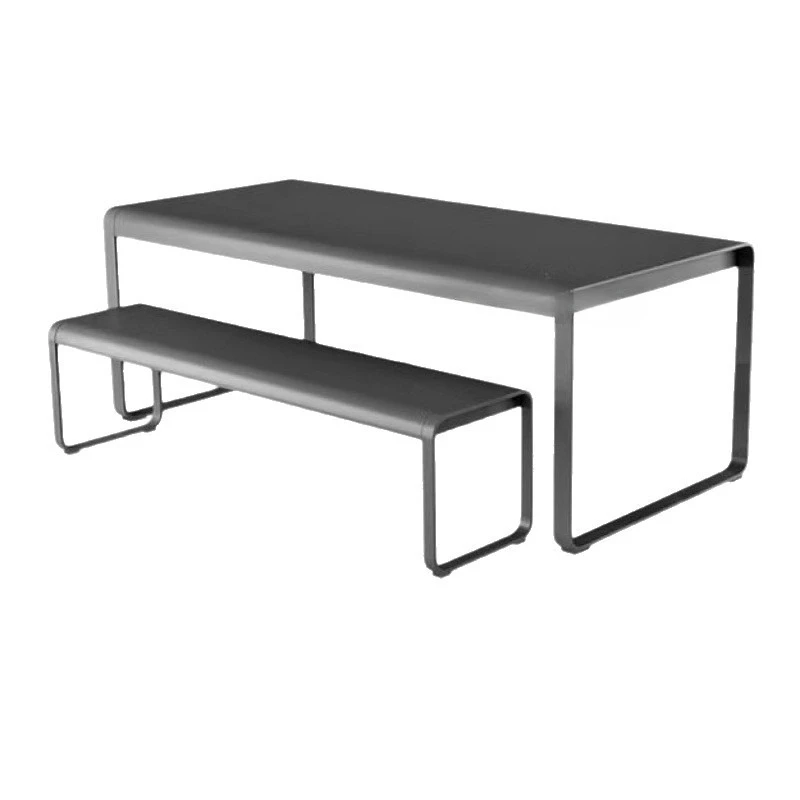 Outdoor carbon steel table and chair combination courtyard open-air waterproof and sunscreen table