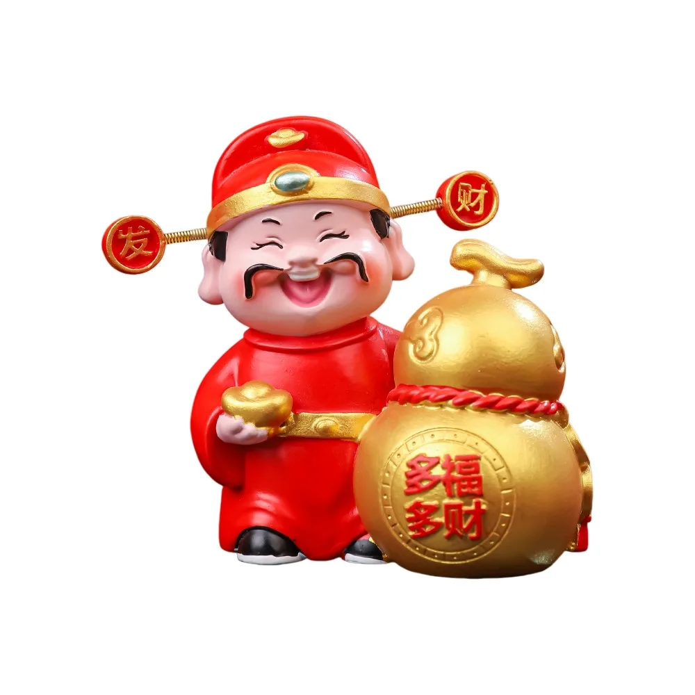 

God of Wealth 2026 Horse Year Mascot Statue Table Decoration Chinese God Figures Ornament Chinese Style Car Decor