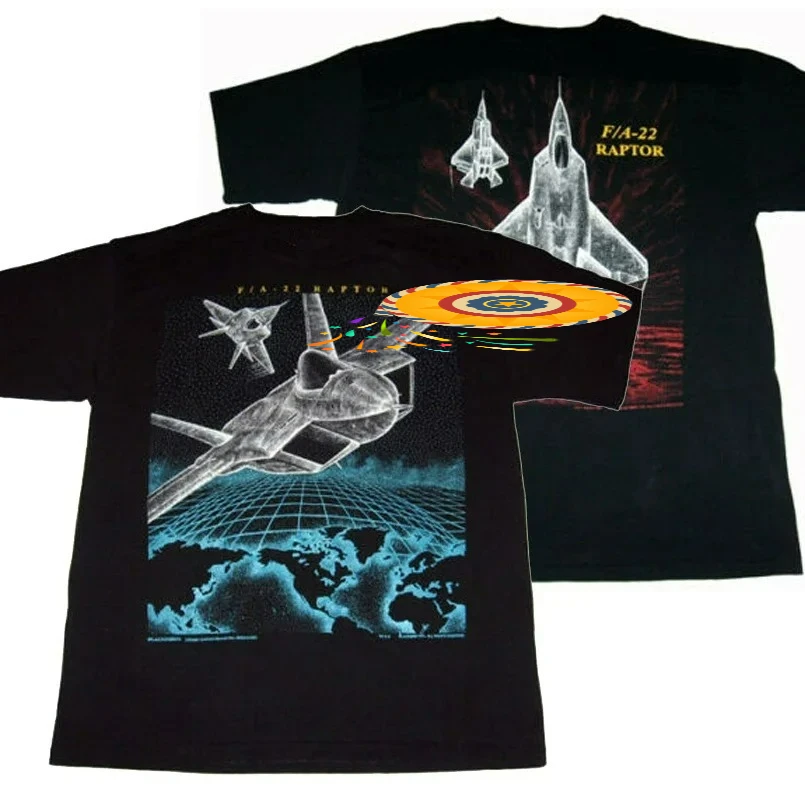 Vintage F-22 Raptor Stealth Fighter Line Drawing T-Shirt. Summer Cotton Short Sleeve O-Neck Mens T Shirt New S-3XL