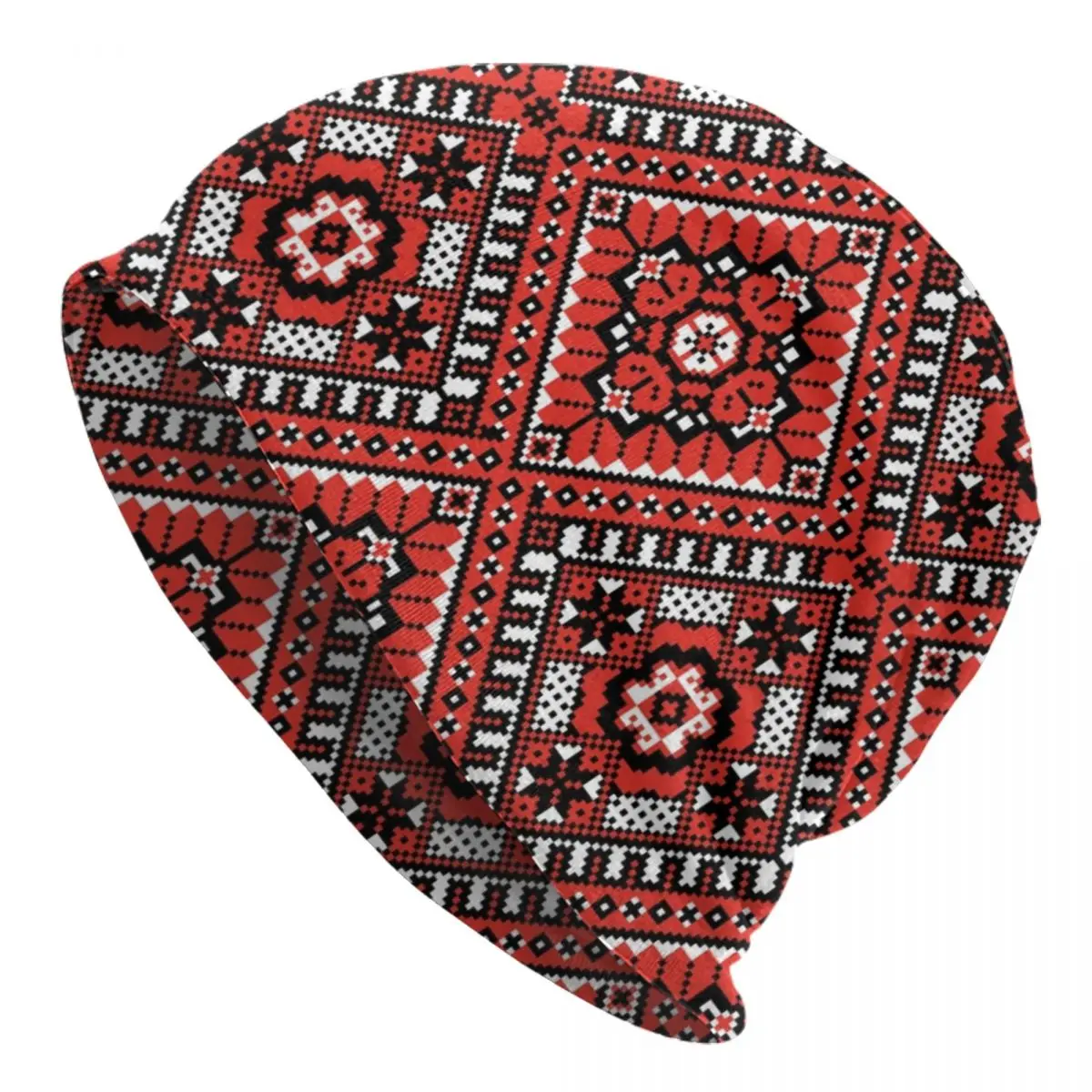 Ukraine Ukrainian Embroidery Ornament Skullies Beanies Caps For Men Women Trend Winter Warm Knitting Hat Adult Boho Bonnet Hats