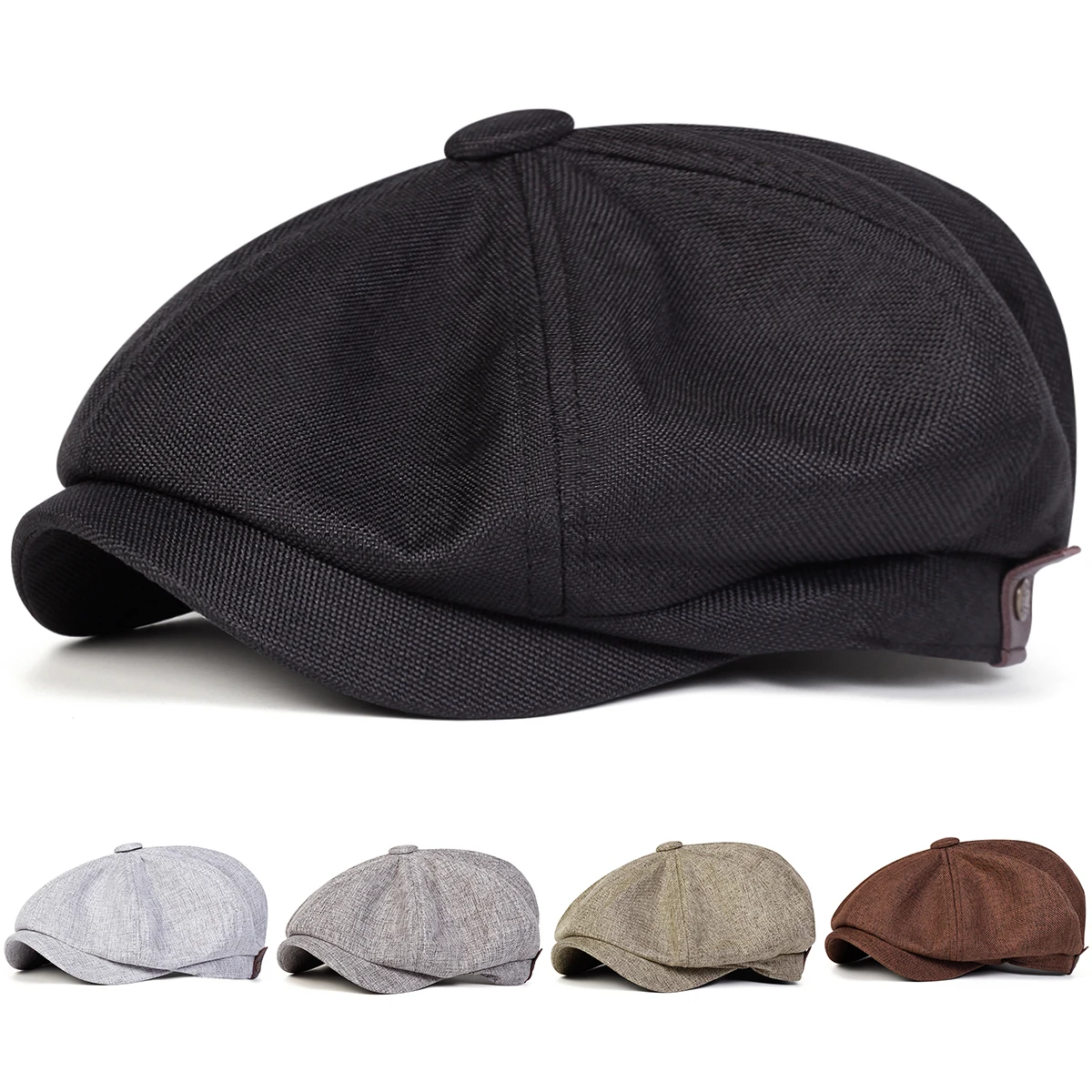 Unisex Solid Color Newsboy Caps Men British Painters Hats Spring and Summer Berets Hip Hop Berets