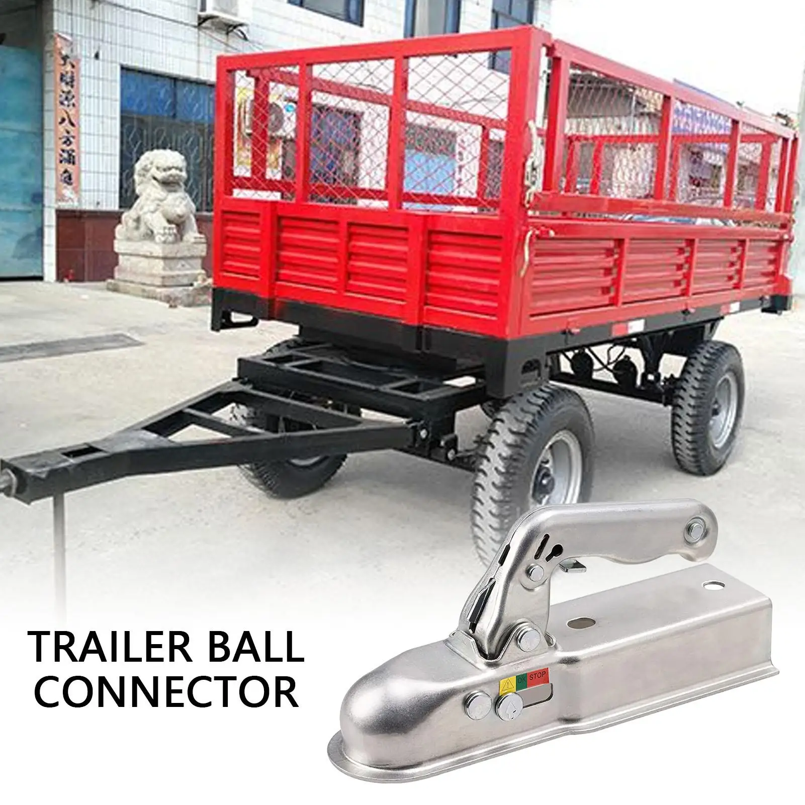 

Trailer Hitch Coupler 1.97 Inch Heavy Duty Attachment Trailer Ball Cover Coupler Connector For Rv Truck Car Boat Caravan Tow Atv