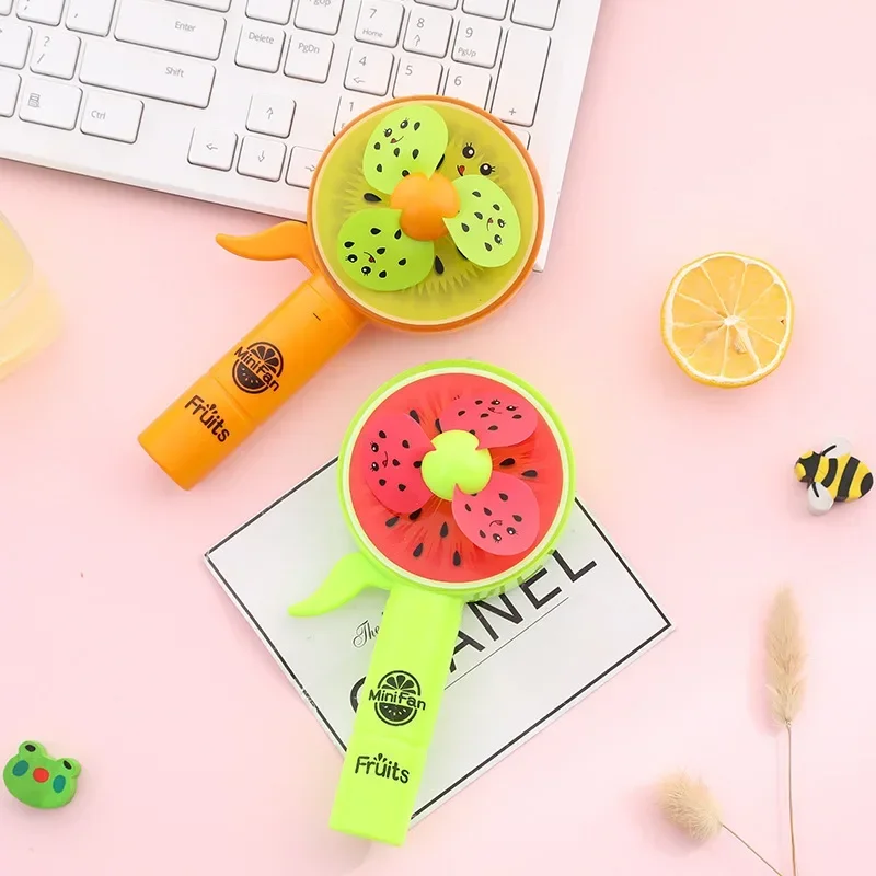 Summer Children's Mini Cartoon Hand Cranked Small Fan Baby Stroller, Portable Handheld and Portable Children's Fan Gift Toys