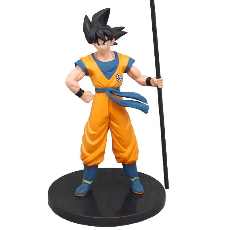 20cm Dragon Ball Stick Black Hair Son Goku Anime Figure Handmade Model Doll Collection Desk Decoration Statue Ornament Toy Gifts