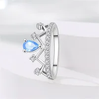 Bagues originales en argent Sterling 925 avec couronne en forme de cœur rose, bagues en tournesol en Zirconium scintillant, bijoux uniques pour anniversaire, cadeaux 3