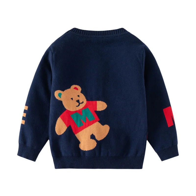 Jumping Meters 3-7T Cars Boys Girls Buttons Sweaters Long Sleeve Autumn Spring Outwear  Children's Duck Sweatshirts Kids