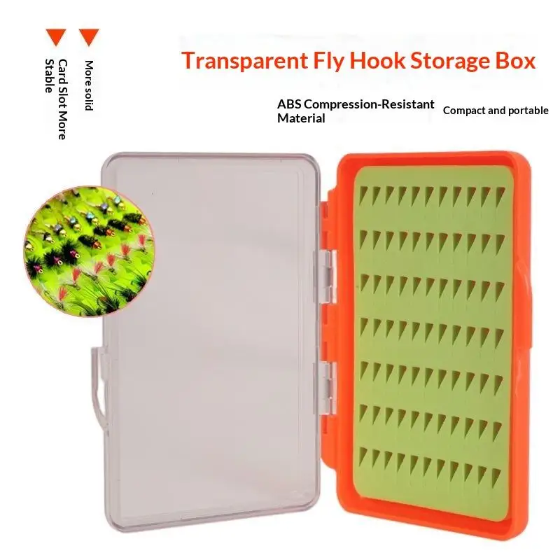 ABS Fly Fishing Hook Storage Box With Clear Lid Secure Foam Slots For Anglers In Fishing Insert Fly Fishing Boxes Hold Flies
