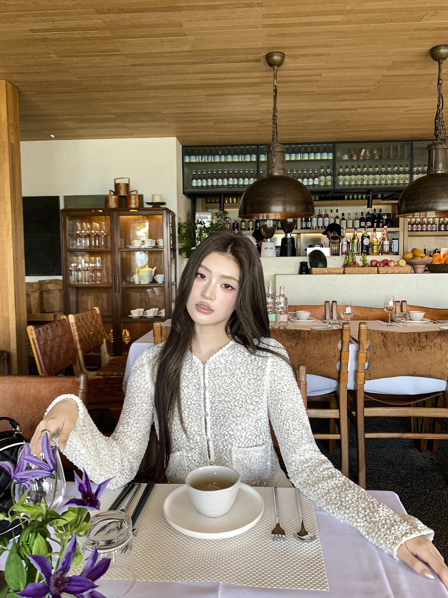 

Aviva on Earth Vintage Heavy Work Sequin ort Coat Early Autumn Thin Hollow out Cardigan Top for Women in Stand Fit