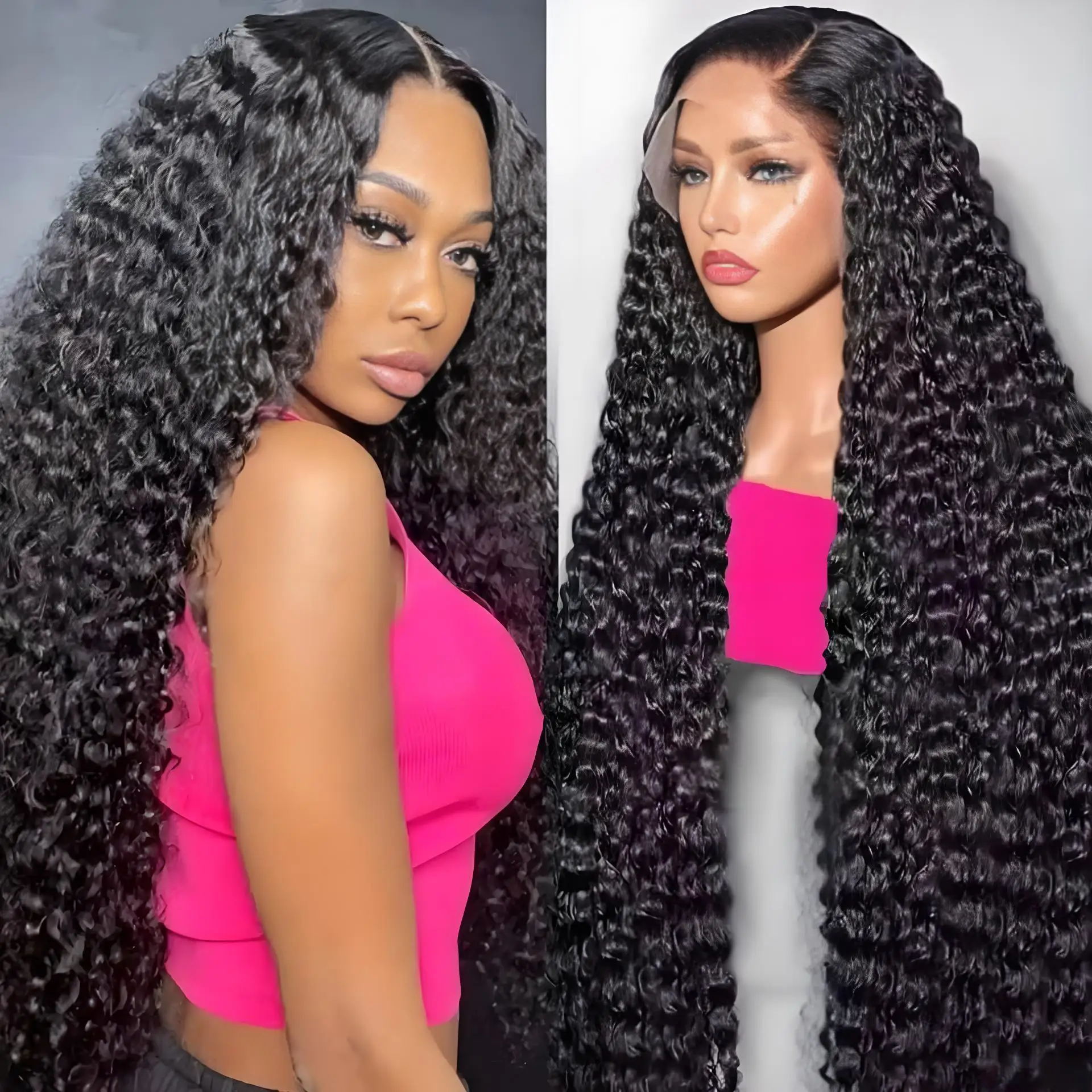 

Парик с глубокой волной 13x4, прозрачный, плотность 250, 13x6 HD, предварительно выщипанный, с кружевной передней частью, из натуральных человеческих волос для женщин, 40-44 дюйма, бразильские волосы