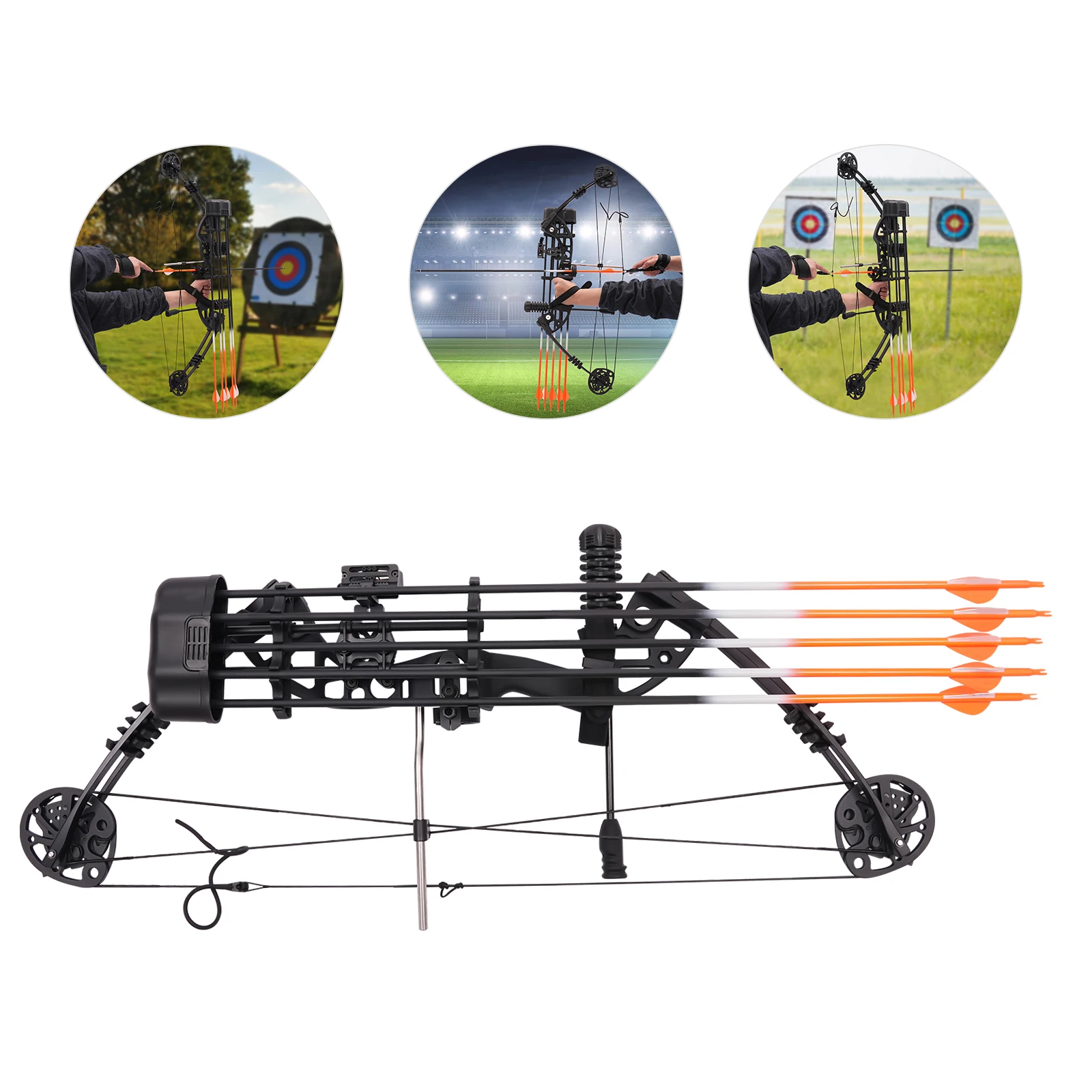 Compound Bow Kit Archery Hunting Bow Set Draw Weight 30-60 lbs Adjustable 280-320FPS