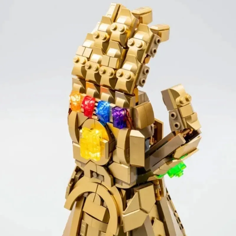 MINISO Marvel Infinity Gauntlet Fit 76191 Building Blocks Thanos guanto guanto con pietre Infinity mattoni giocattoli per regali per ragazzi