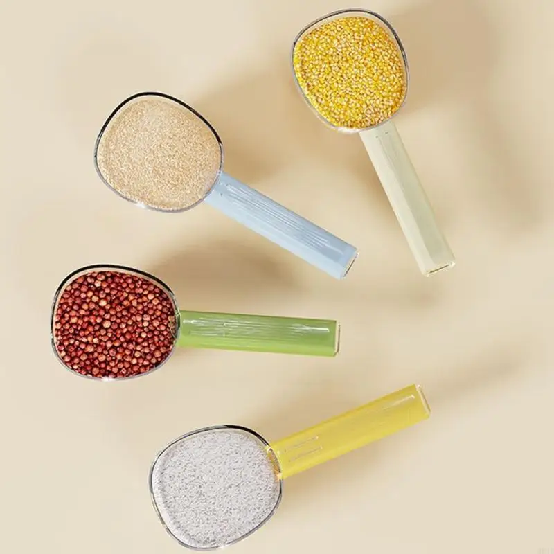

Rice Measuring Cup with Handle Snacks Sealing Clamps Measuring Spoon Easy to Use M68E