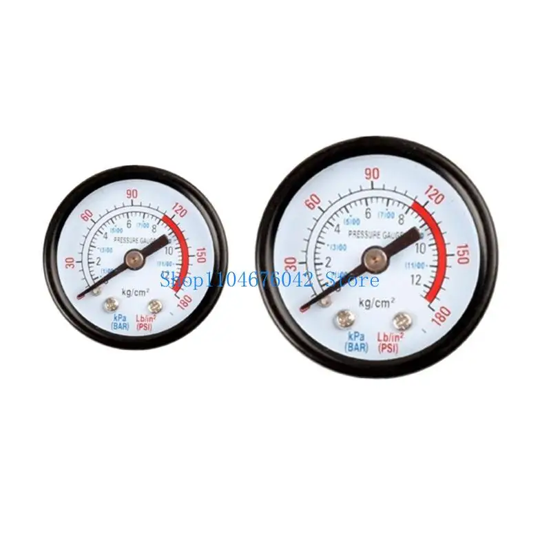 652F Dial-Type Air Pressure Gauge Round Air Compressor Gauge 0-180psi 0-12 Bar