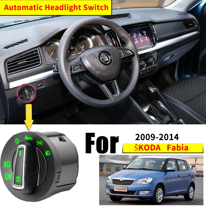 Headlight Automatic Switch For Skoda Fabia 5J MG NJ Combi Tour 2009~2014 2011 2013 Car Accessories Auto Upgrade Tuning Modified