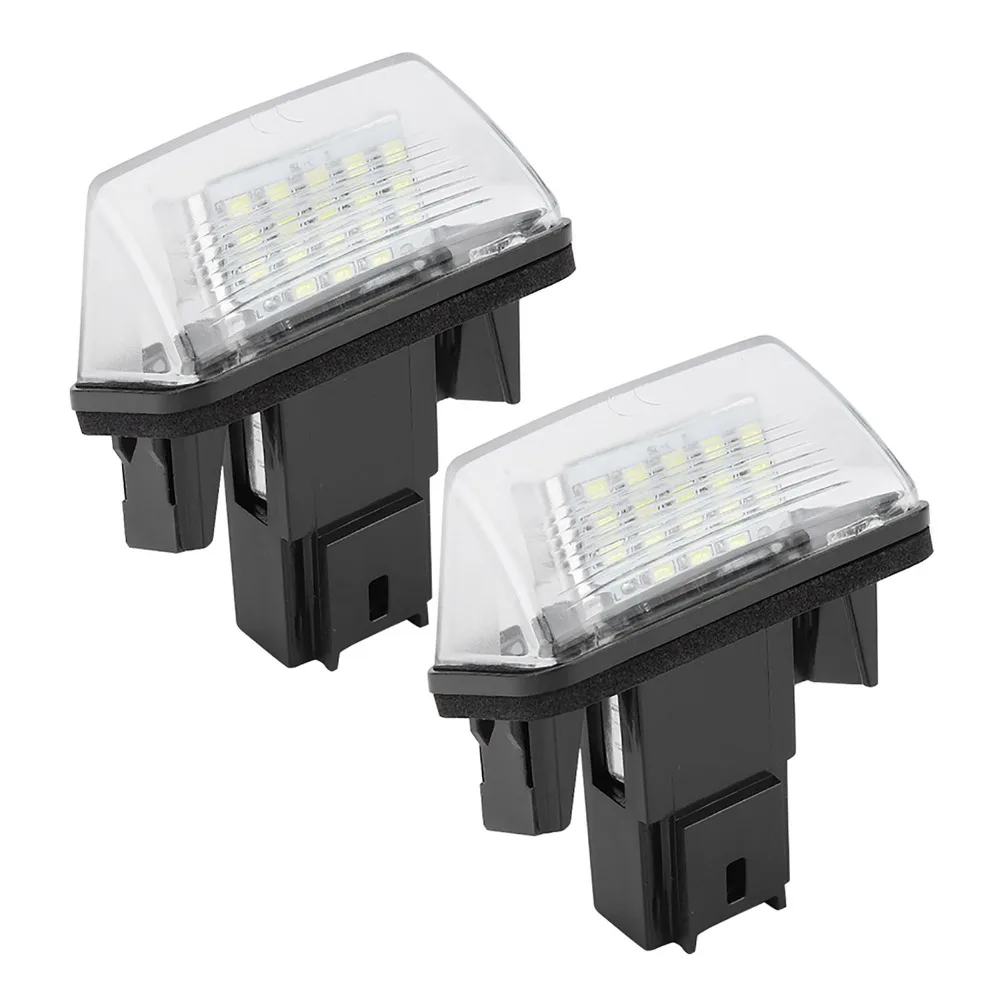 2pcs 18 LED License Plate Light Direct Replacement Left Right Pair LED License Light Waterproof Housing License Plate Lamp