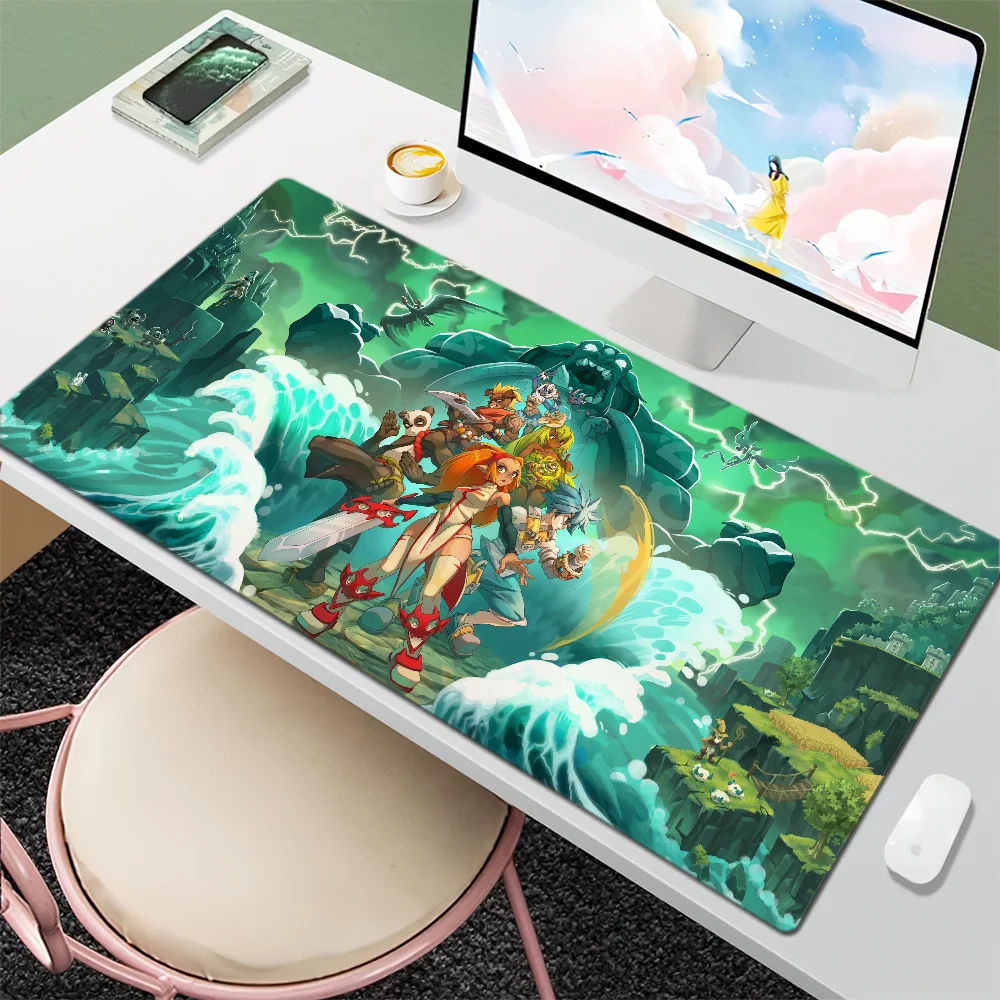 لعبة W-Wakfu Cool لألعاب الكمبيوتر، لوحة مفاتيح كبيرة للمكتب، لوحة ماوس كبيرة مضادة للانزلاق، ماوس مطاطي للكمبيوتر الشخصي