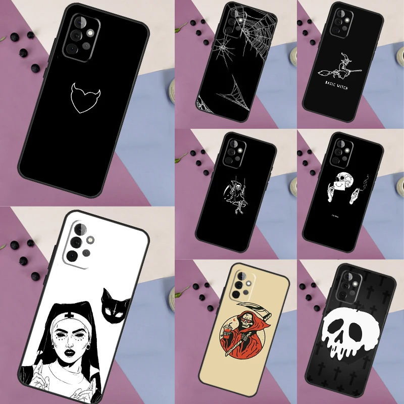 Gothic Witch Satan Case For Samsung Galaxy A34 A54 A14 A24 A53 A33 A23 A13 A15 A25 A52 A32 A22 A12 A51 A71