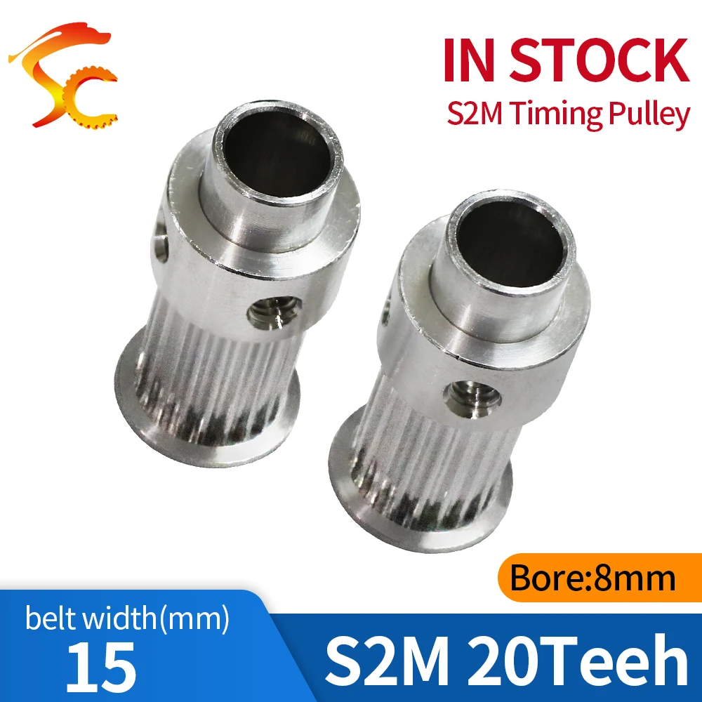 3D Printers Parts printer pulley S2M 20 teeth bore 8mm S2M 20 teeth timing pulley fit for S2M belt width 15mm