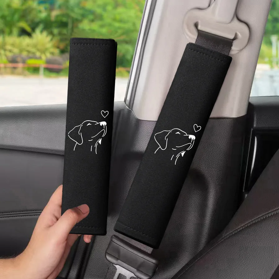 2 uds protección de hombro de coche cabeza de perro amor cubierta de protección de hombro cubierta de protección de cinturón de seguridad accesorios de Interior de coche